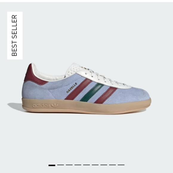 Adidas Indoor Gazelle in Blue Dawn Collegiate Green Burgandy - Picture 1 of 10
